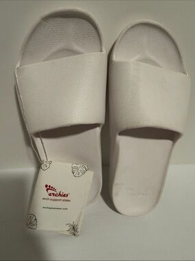 Archies White Arch Support Slide Sandals Women’s Size 6